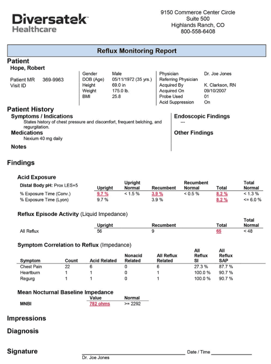 Patient Report - ZepHR Reflux Monitoring_Screenshot